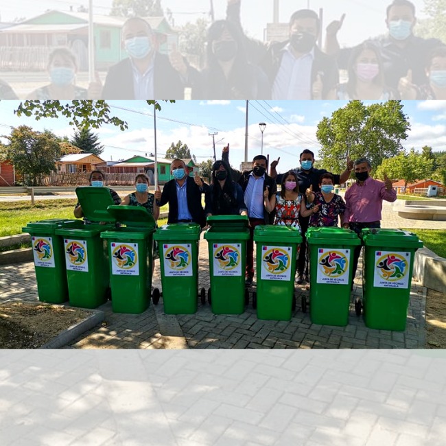 VECINOS DE ANTIHUALA RECIBIERON BASUREROS PLÁSTICOS GESTIONADOS POR SU JUNTA DE VECINOS